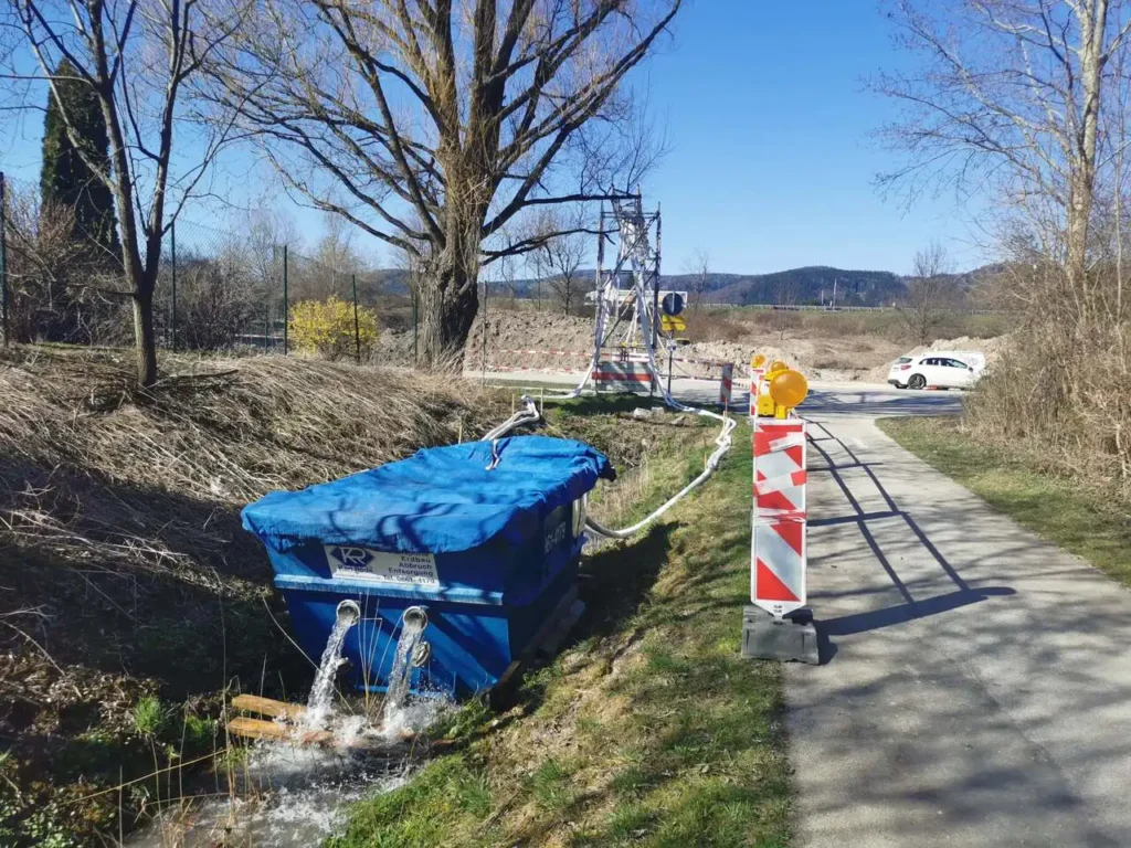 Tiefbauarbeiten mit Spritzbeton in Traunstein.